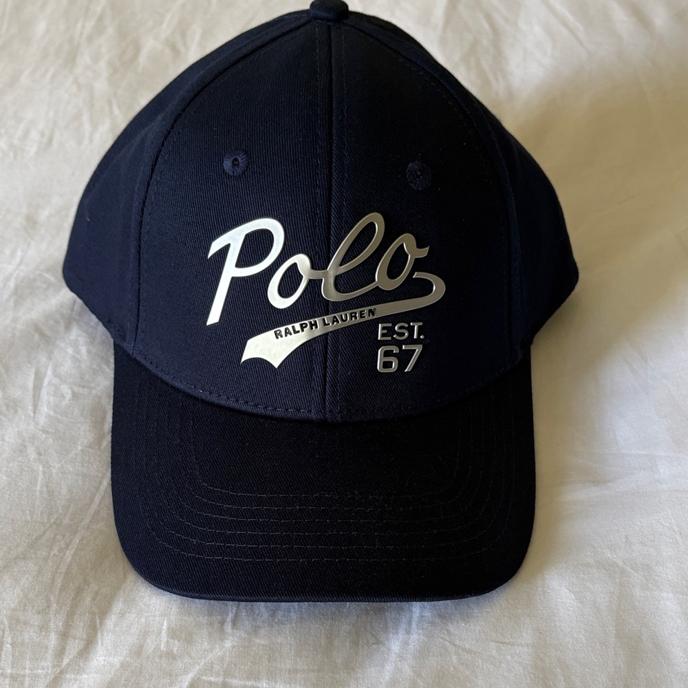 Polo by Ralph Lauren Dark Blue Hat with Silver Logo